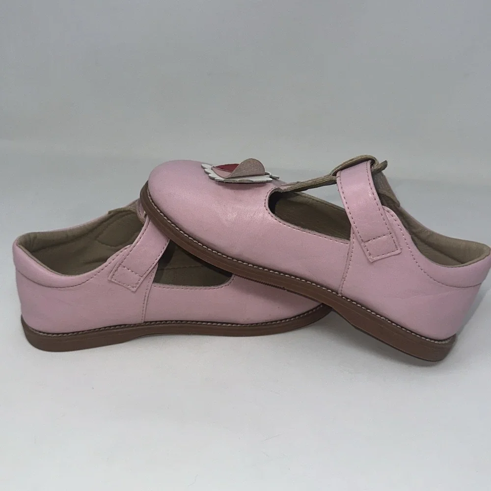 PLGELGTOXI Toddler Girls‎ Pink Leather Heart T-Strap Mary Jane Shoes - Size 12
